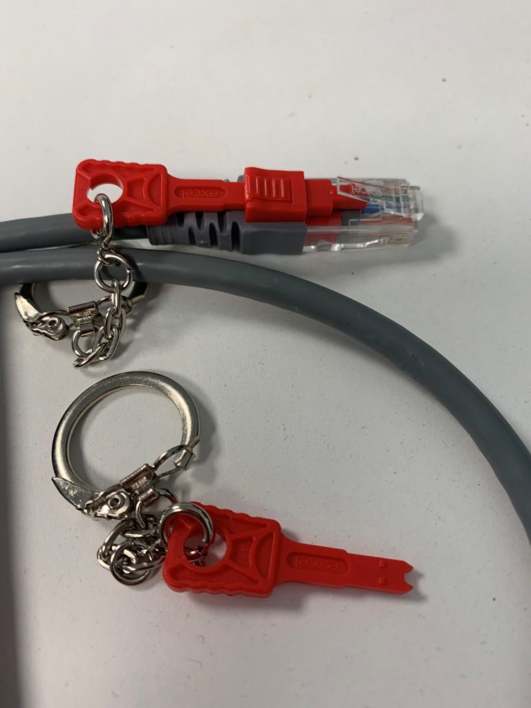 Keys for lockable excel patch cable